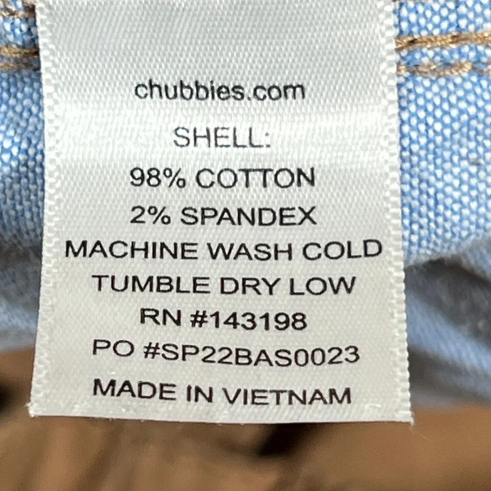 Chubbies Mens XXL Tan Khaki 5.5